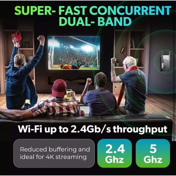 WiFi6 Extender Signal Booster up to 12k+sq.ft and 2400Mbps High-Speed Internet - Picture 8 of 11